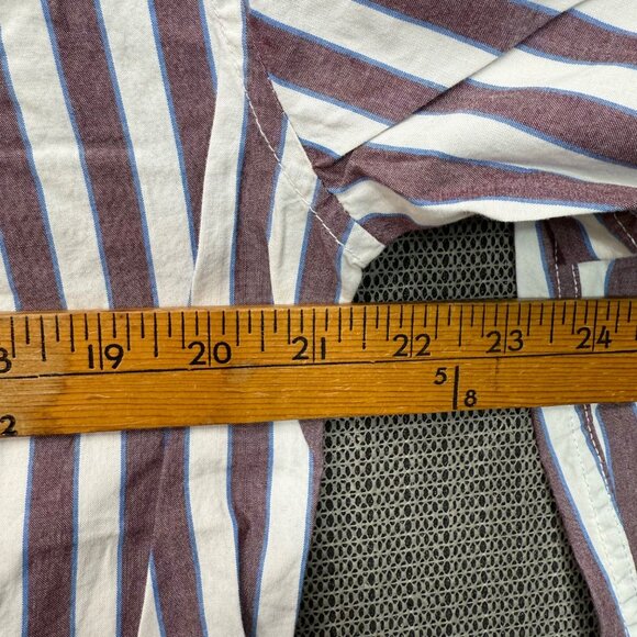 American Eagle Mens Size M Classic Fit Striped Long Sleeve Button-Down Shirt - Picture 6 of 7